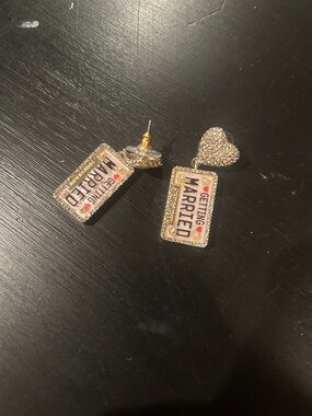 BaubleBar Gold 'Getting Married' Statement Earrings